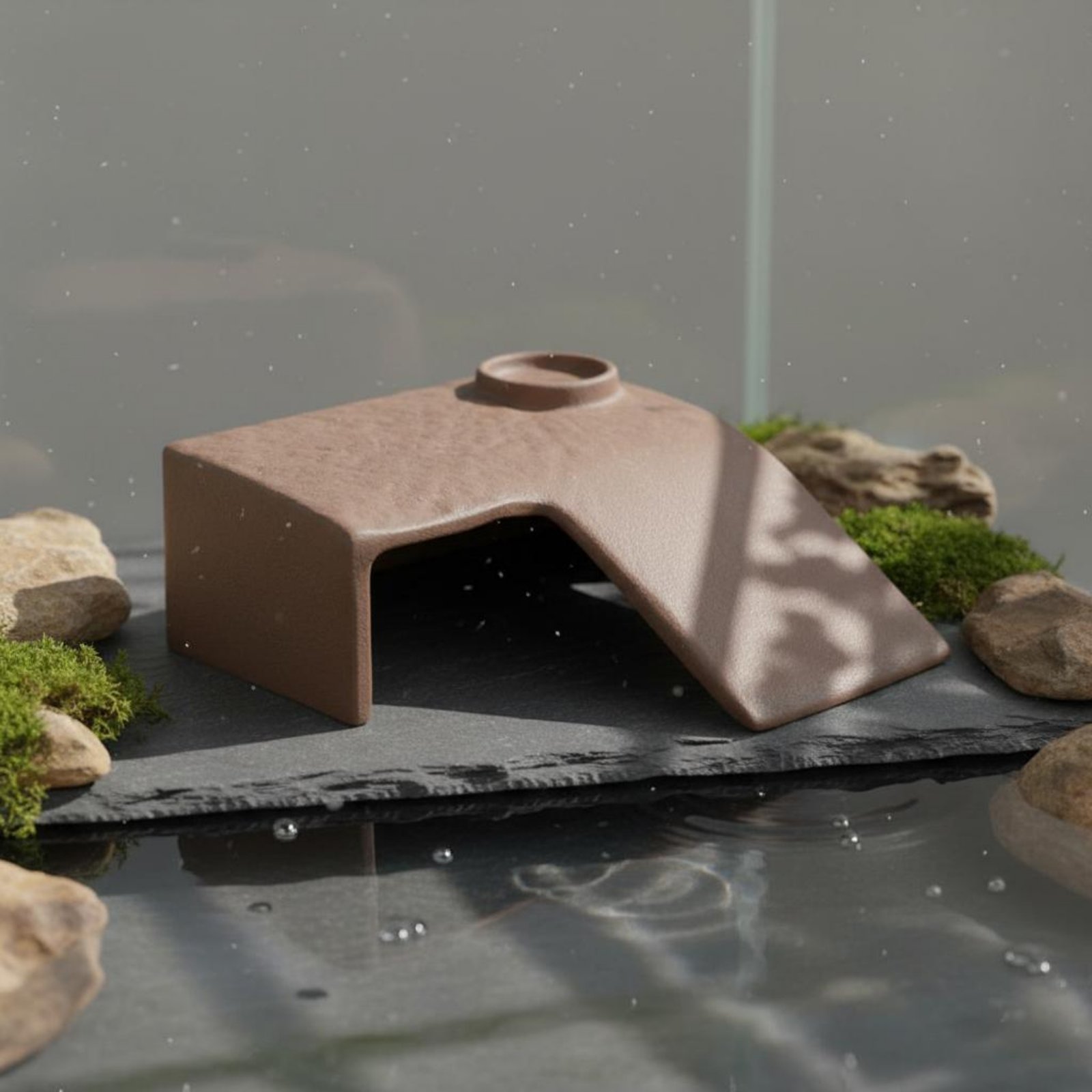 Hide Cave Ceramic - Basking Cave Platform Two-Way Use Ceramic