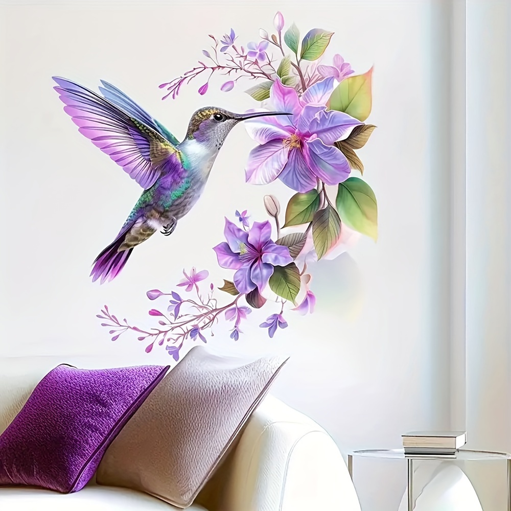 1 Purple Flower and Hummingbir – обзор и цена Pvc Panel Background